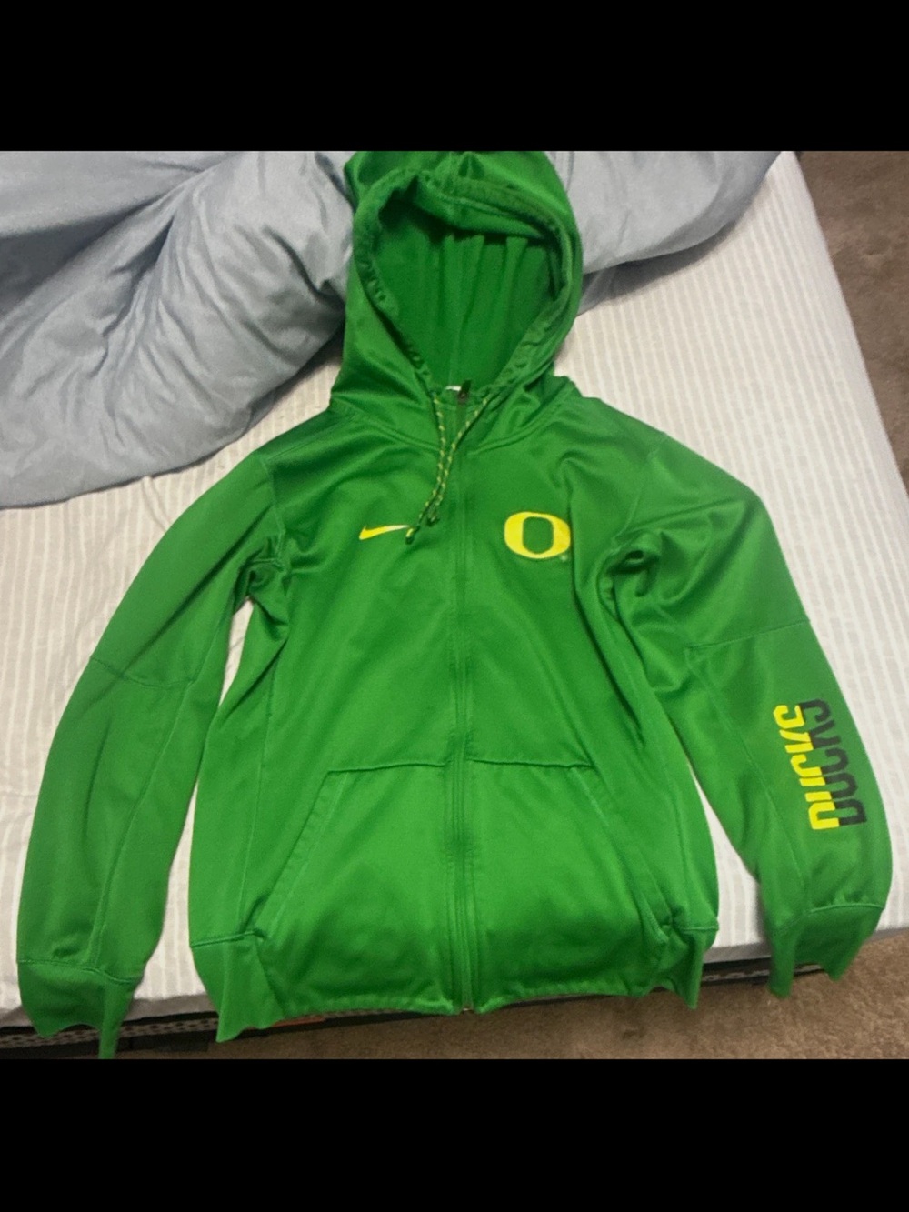 Nike Oregon Ducks Bright Green Hooded Full-Zip Jacket size men’s small